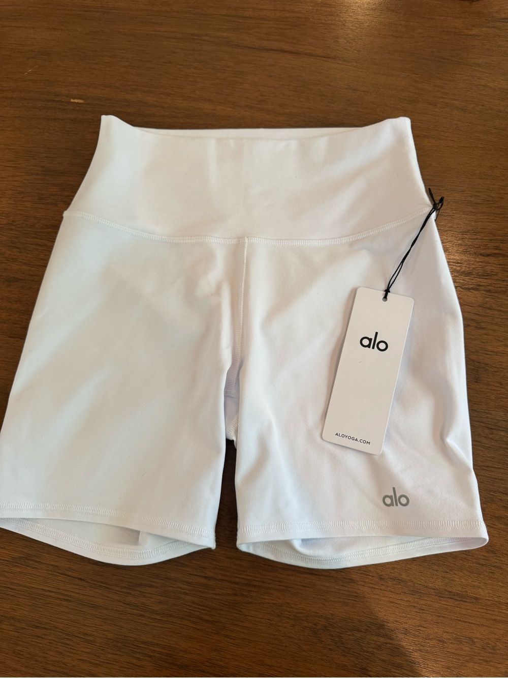 ALO Yoga High-Rise White Bike Shorts